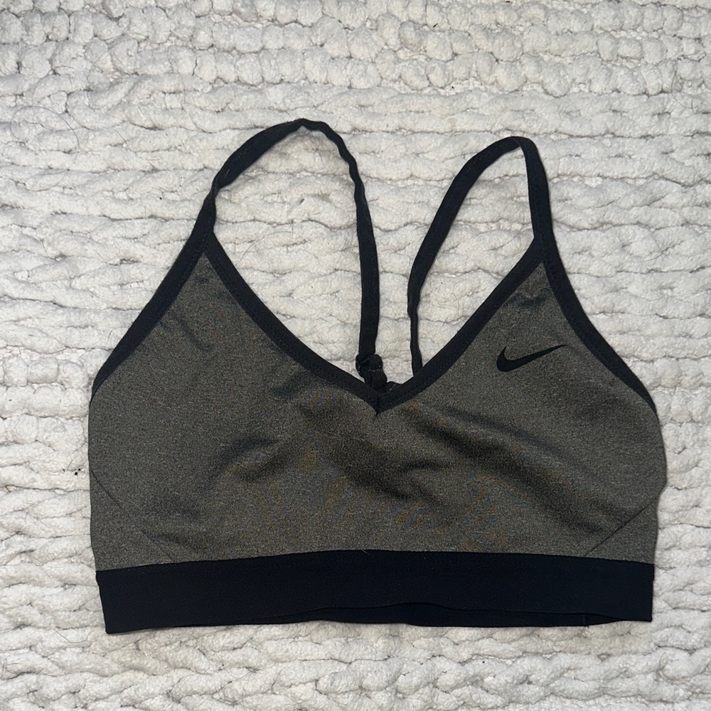 Nike Women's Black and Gray Sports Bra